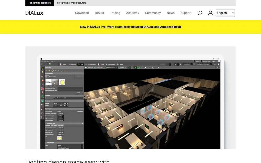 DIALux homepage