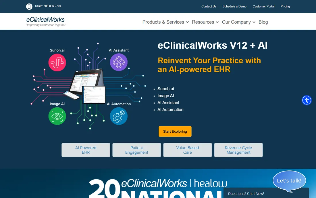 eClinicalWorks homepage