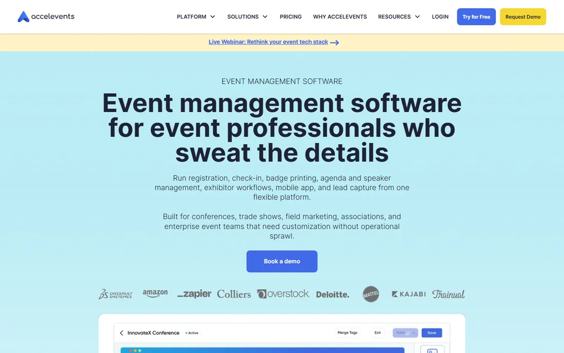 Accelevents homepage