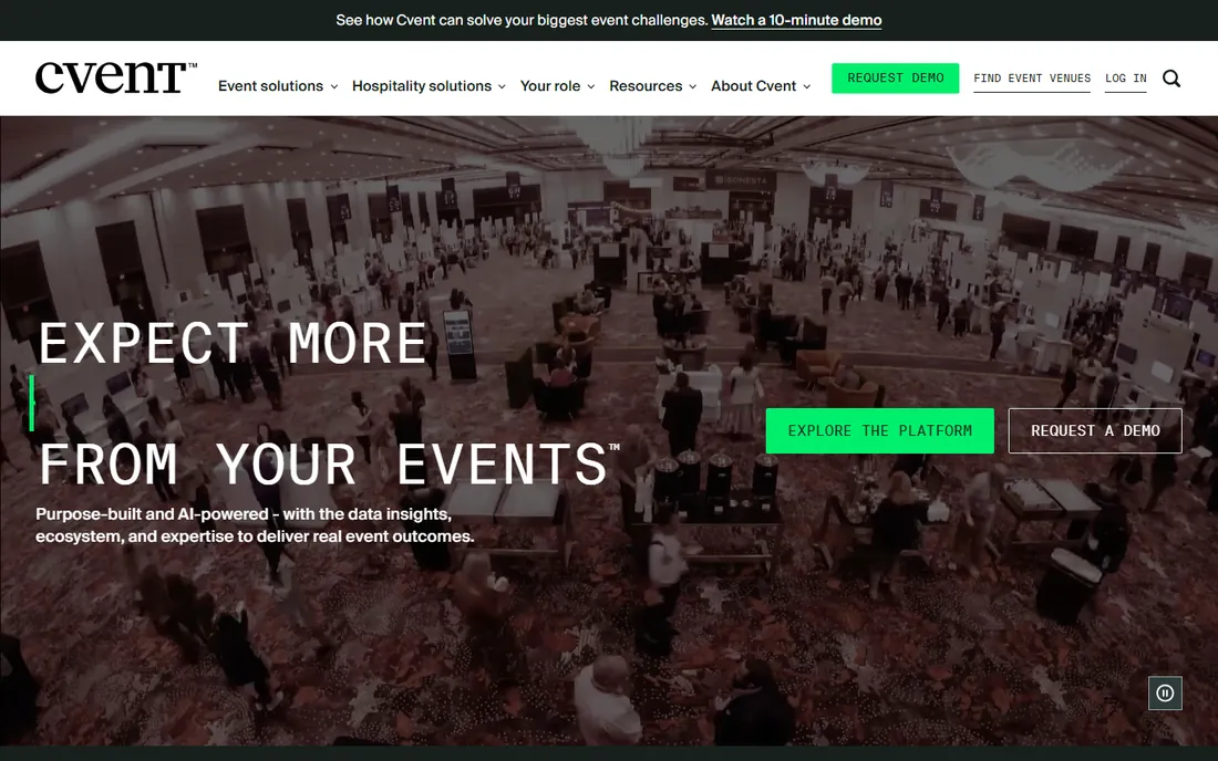 Cvent homepage