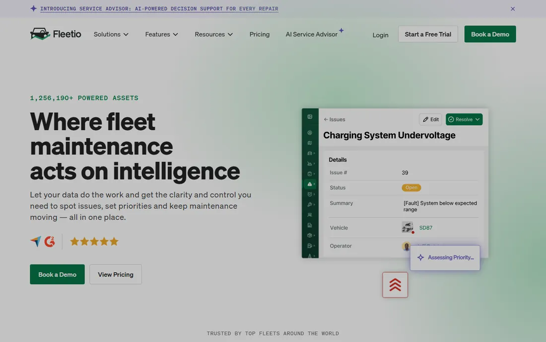 Fleetio homepage