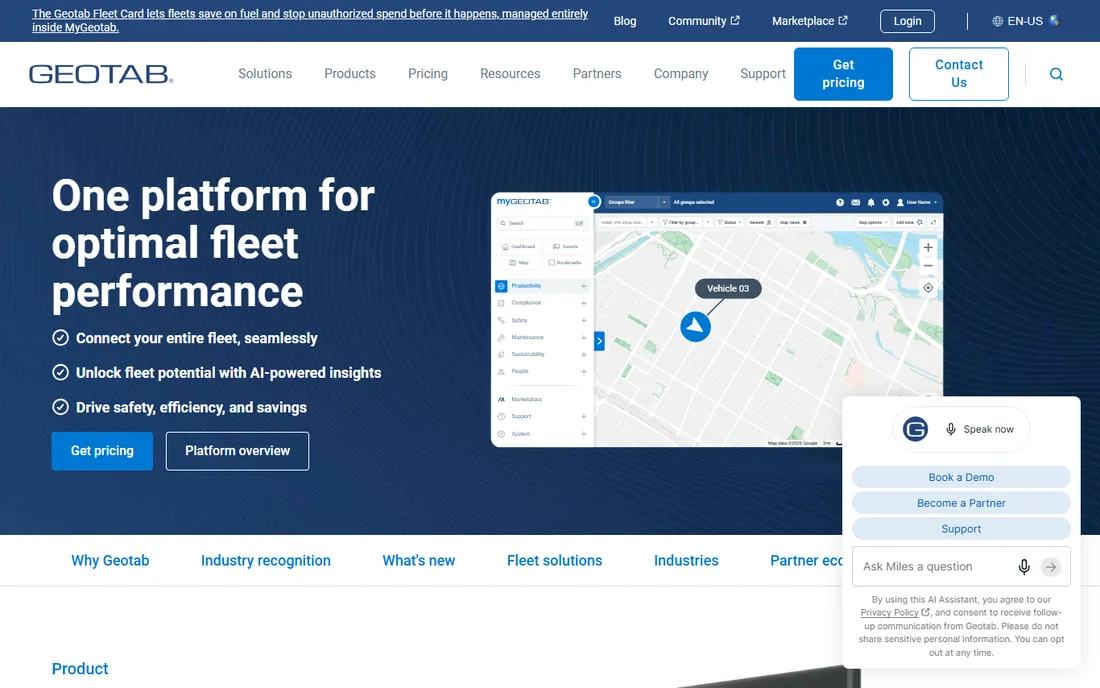 Geotab homepage
