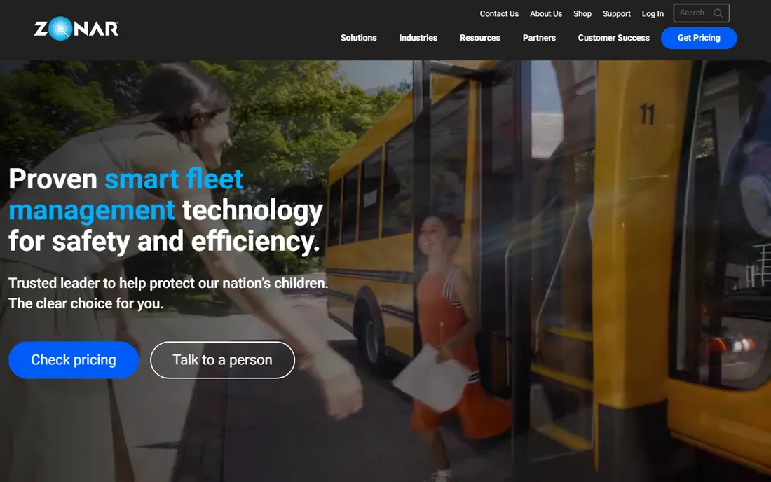 Zonar homepage