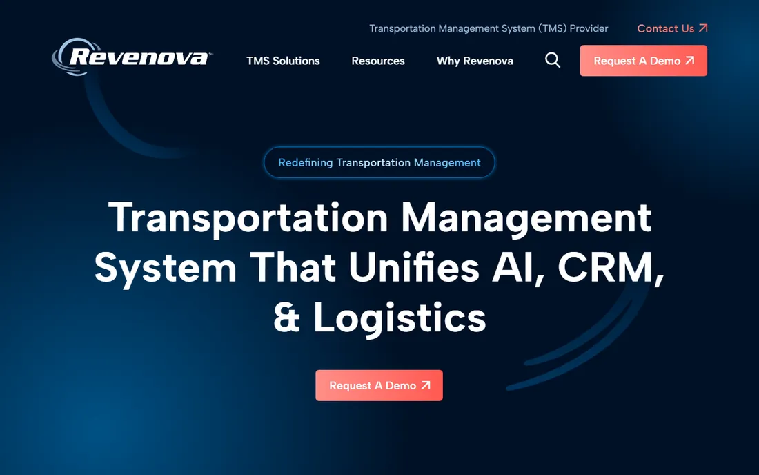 Revenova TMS homepage