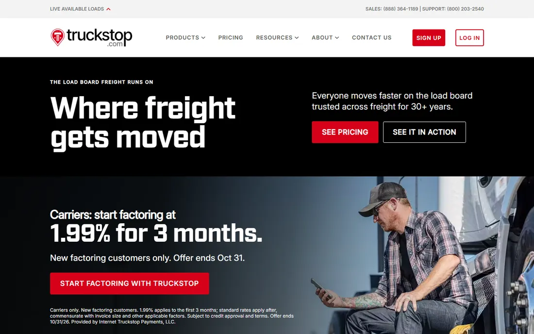 Truckstop ITS Dispatch homepage