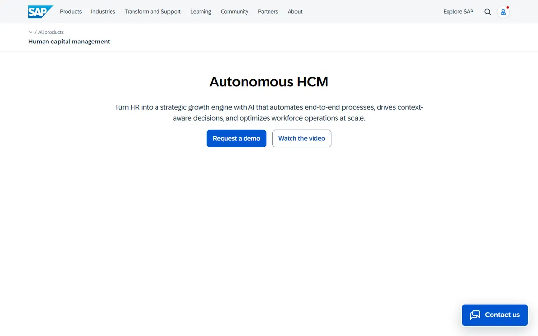 SAP SuccessFactors homepage