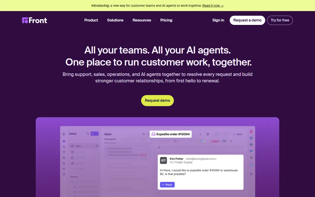 Front homepage