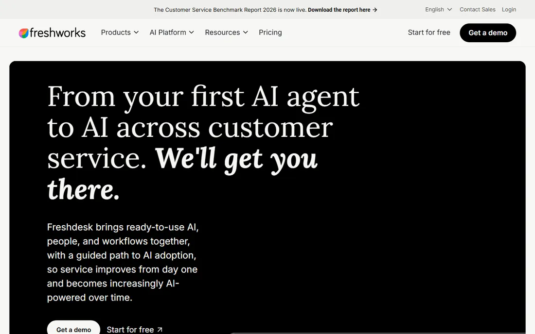 Freshdesk homepage