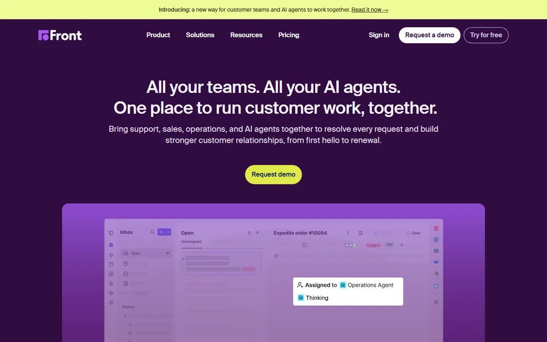 Front homepage