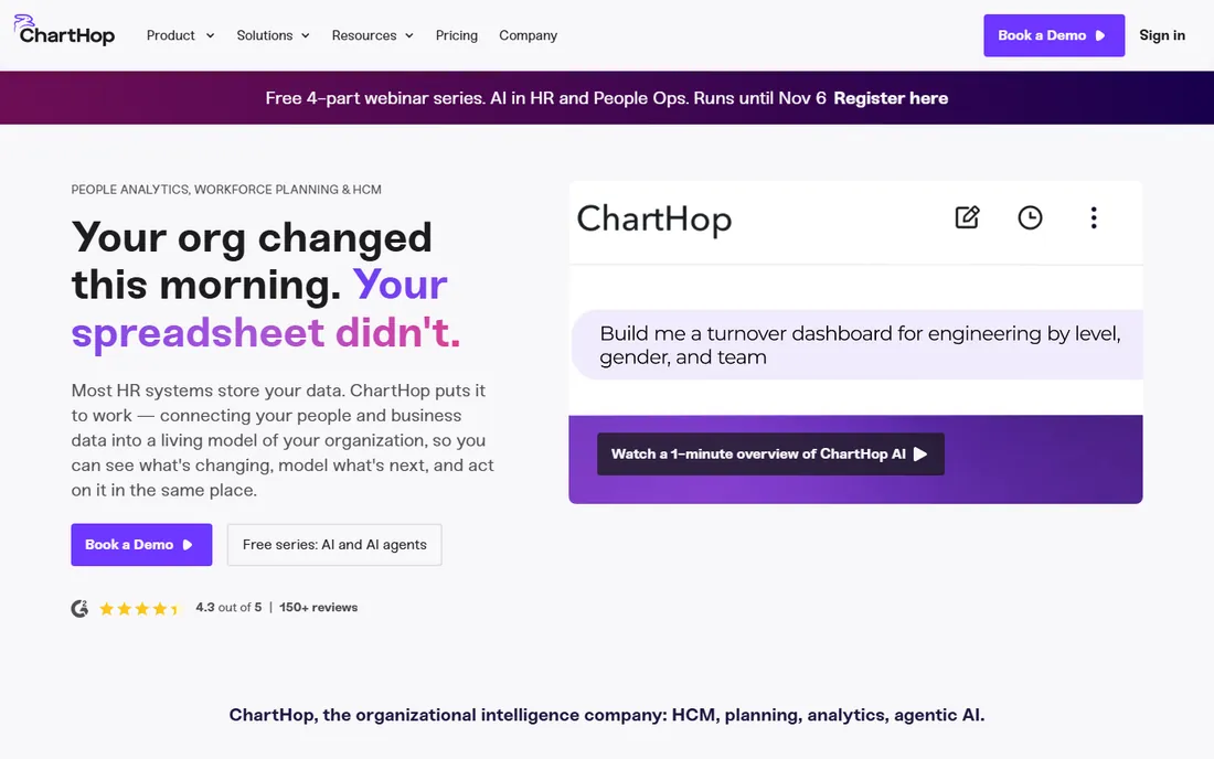 ChartHop homepage