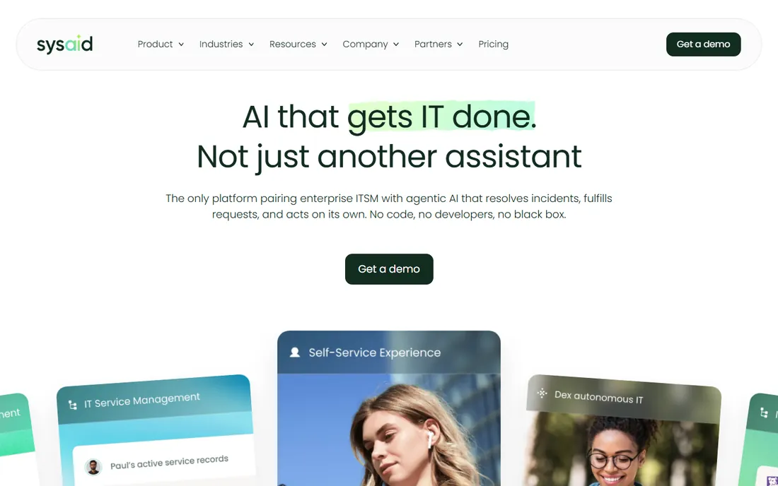 SysAid homepage