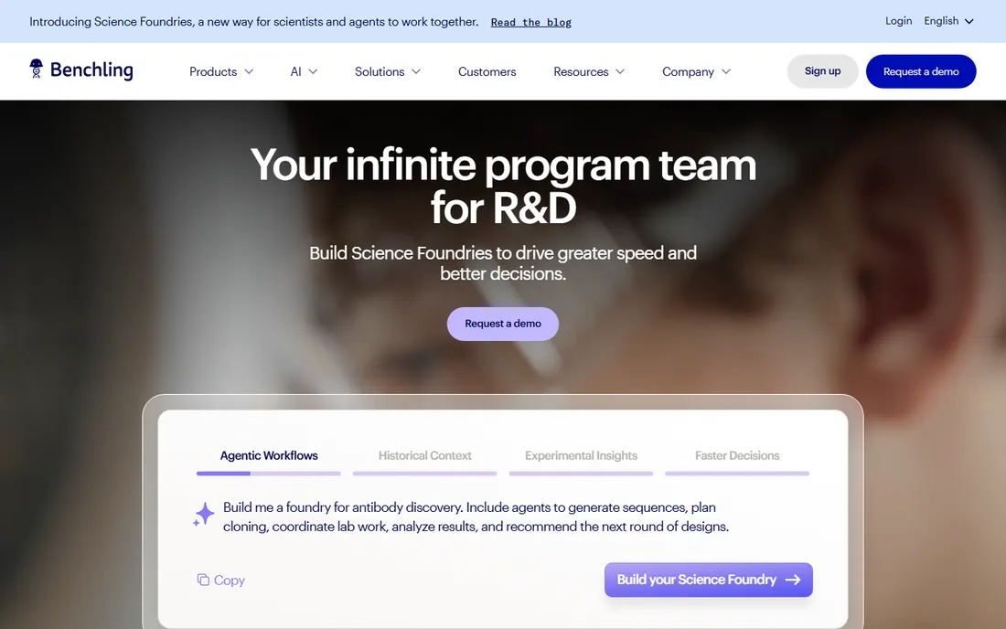 Benchling homepage
