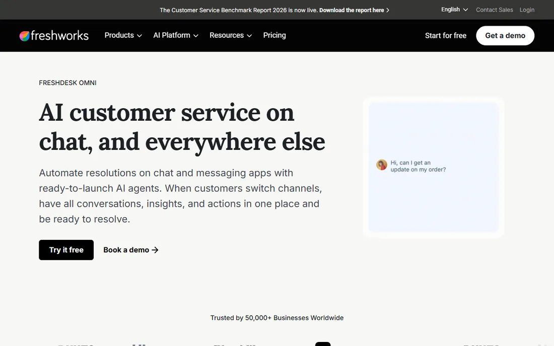 Freshchat homepage