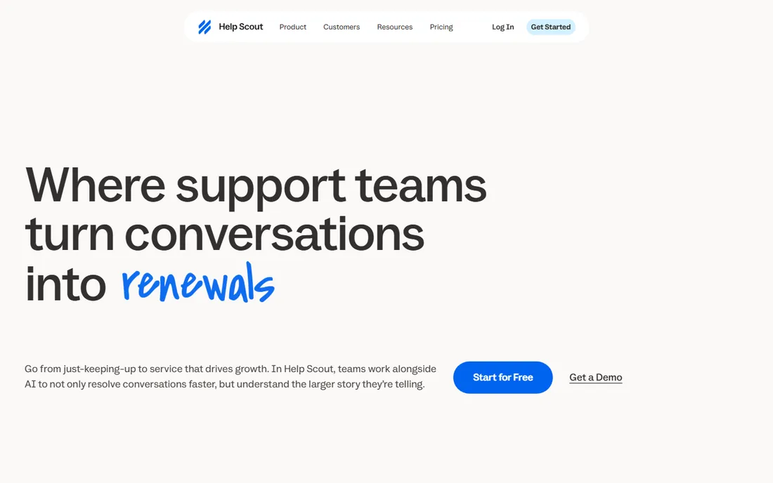 Help Scout homepage