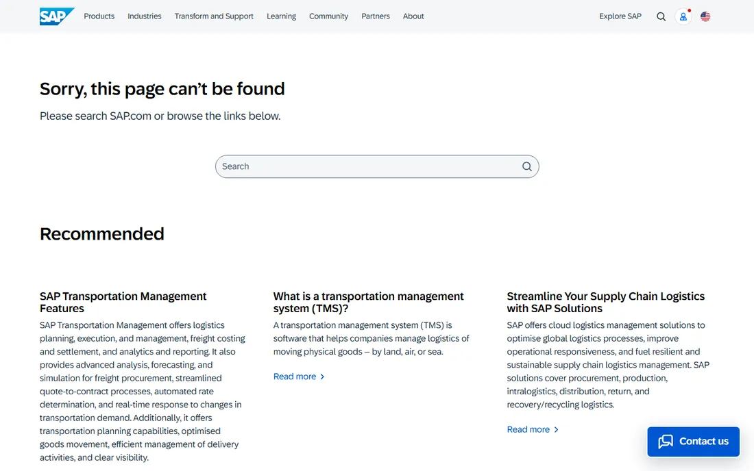 SAP Transportation Management homepage