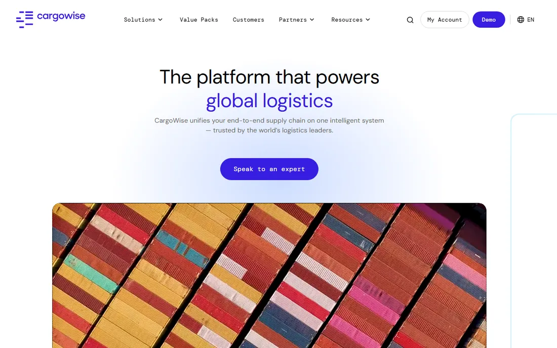 WiseTech CargoWise homepage