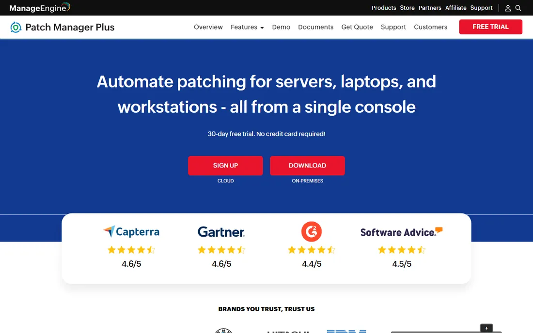 ManageEngine Patch Manager Plus homepage
