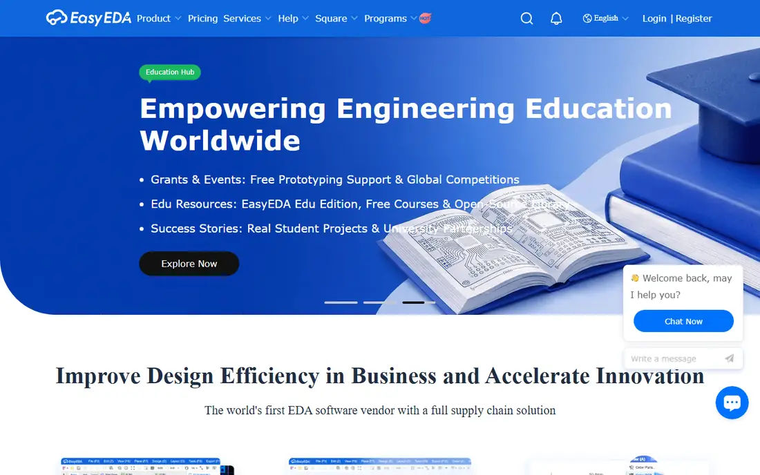 EasyEDA homepage