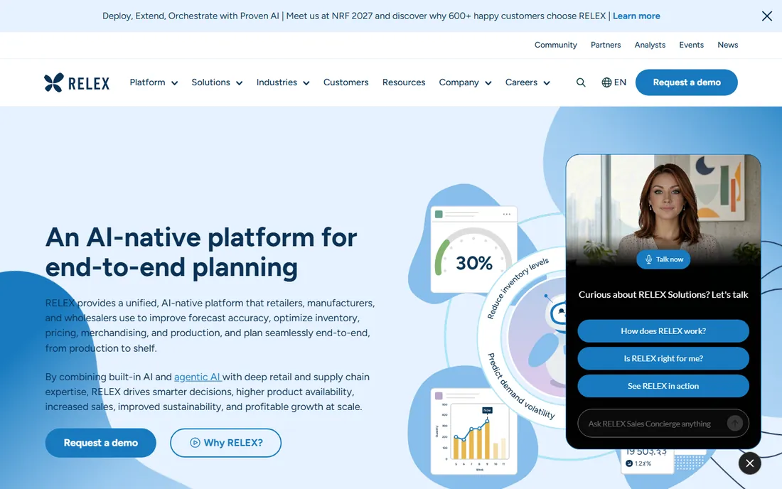 RELEX Solutions homepage