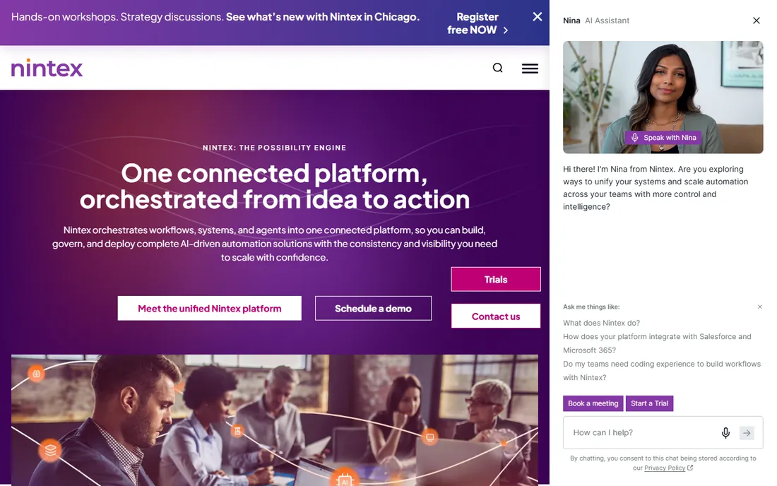 Nintex homepage