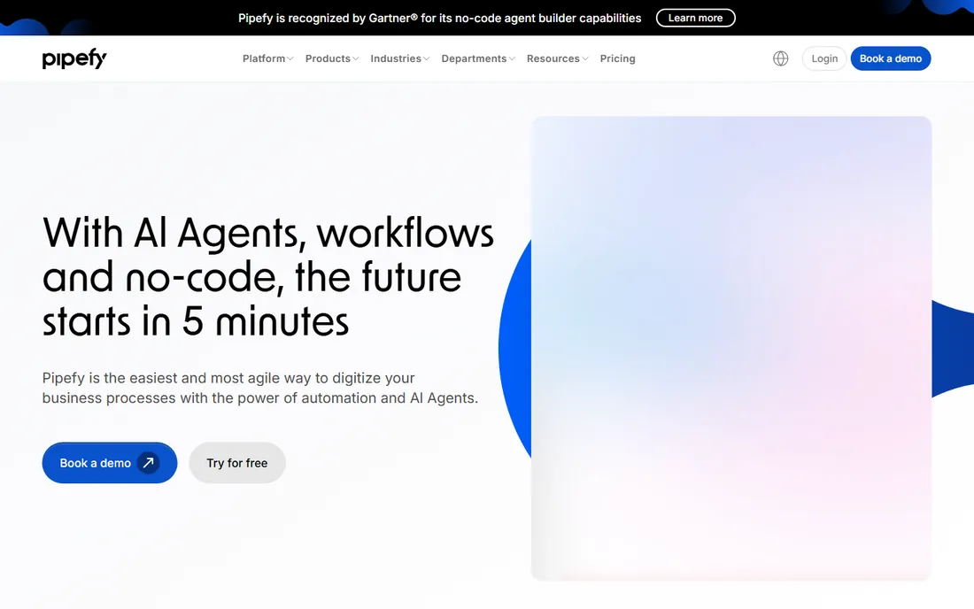 Pipefy homepage