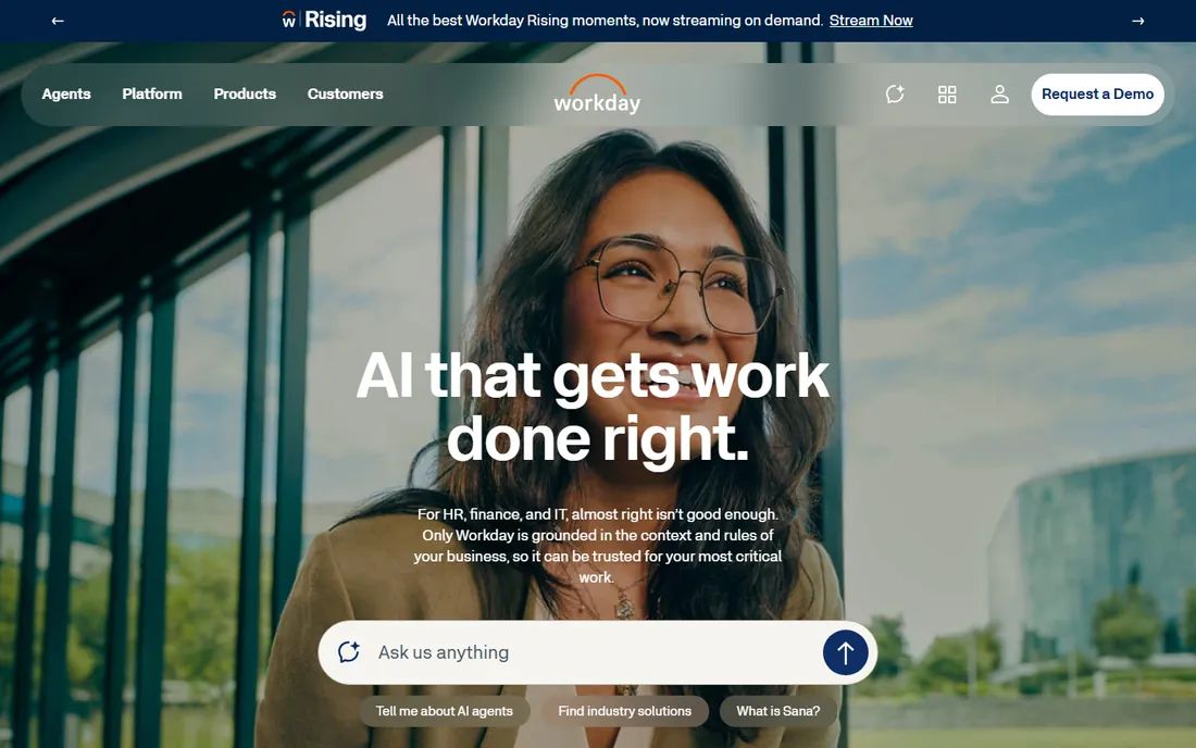 Workday homepage