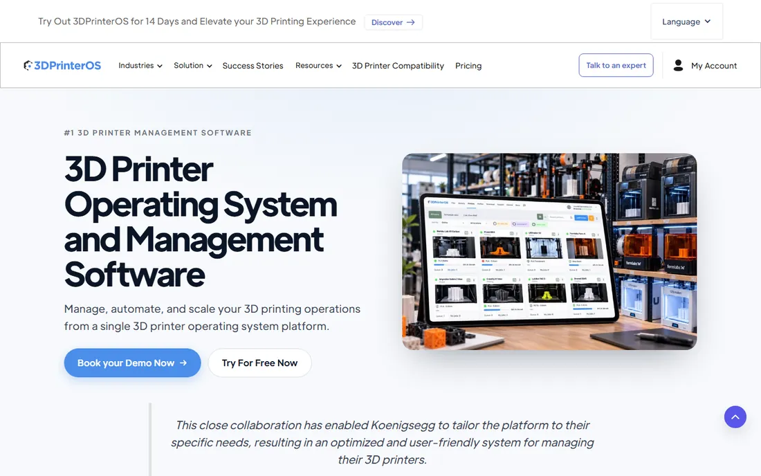 3DPrinterOS homepage
