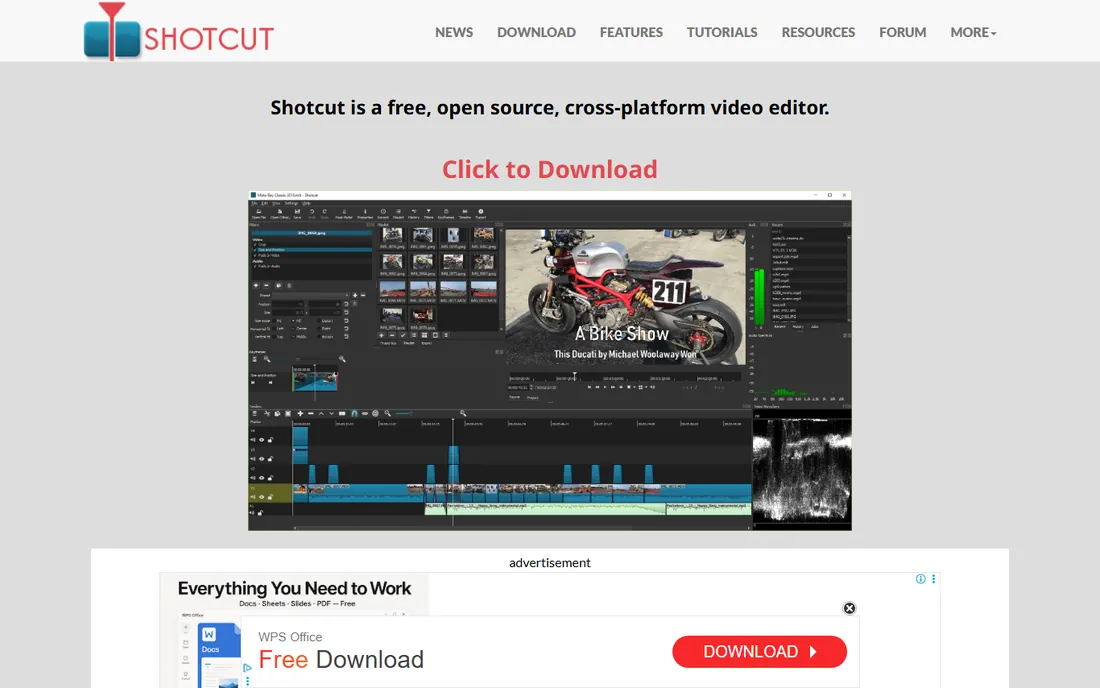 Shotcut homepage