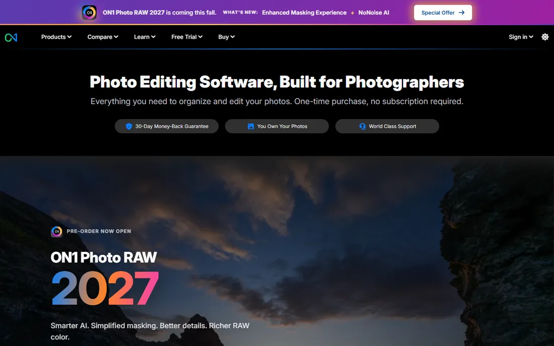 ON1 Photo RAW homepage