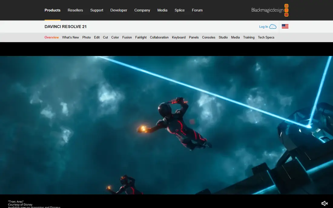 DaVinci Resolve homepage