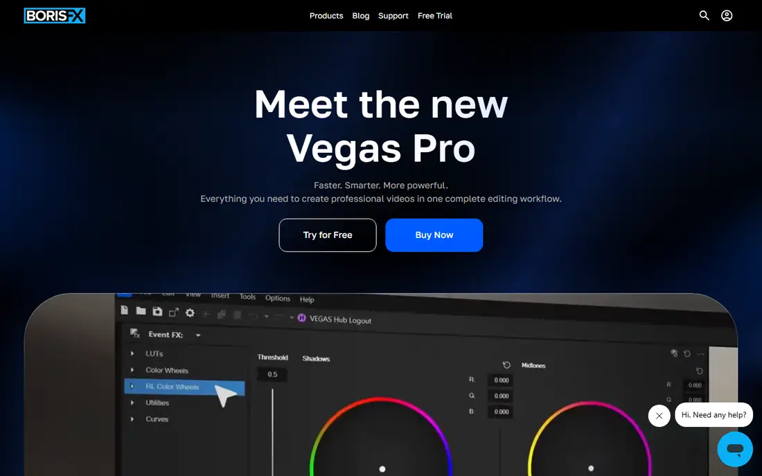 Vegas Pro homepage