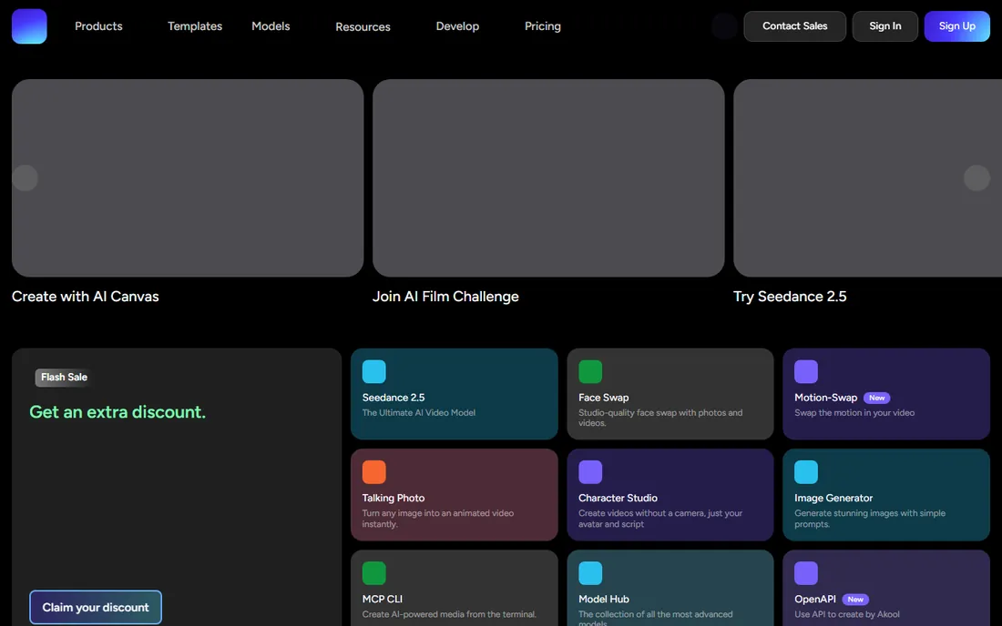 Akool homepage