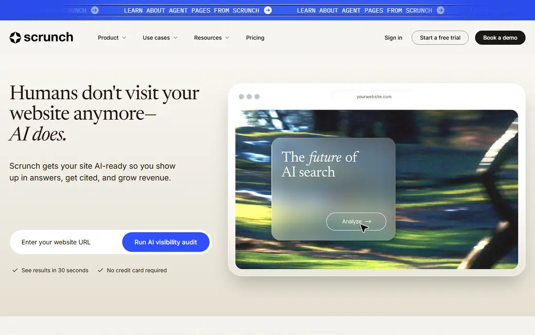 Scrunch homepage