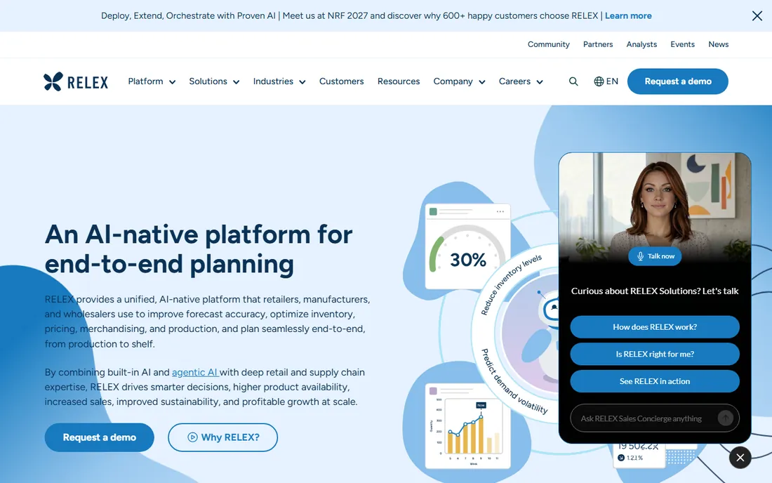 RELEX Solutions homepage
