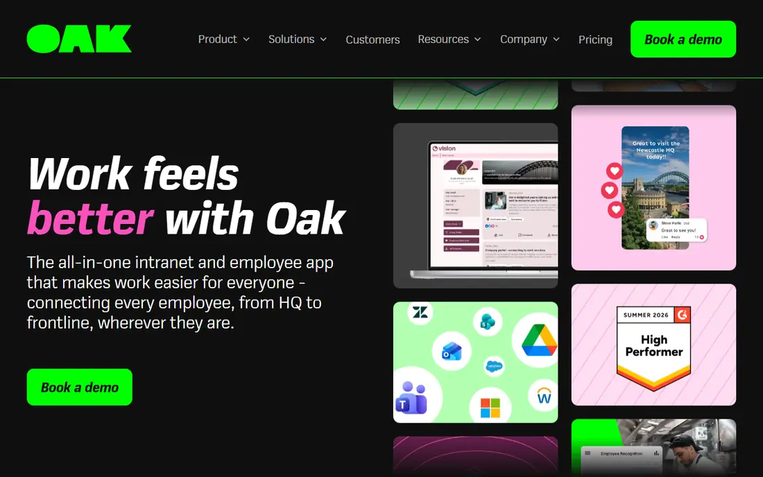 Oak Engage Smart Newsletter homepage