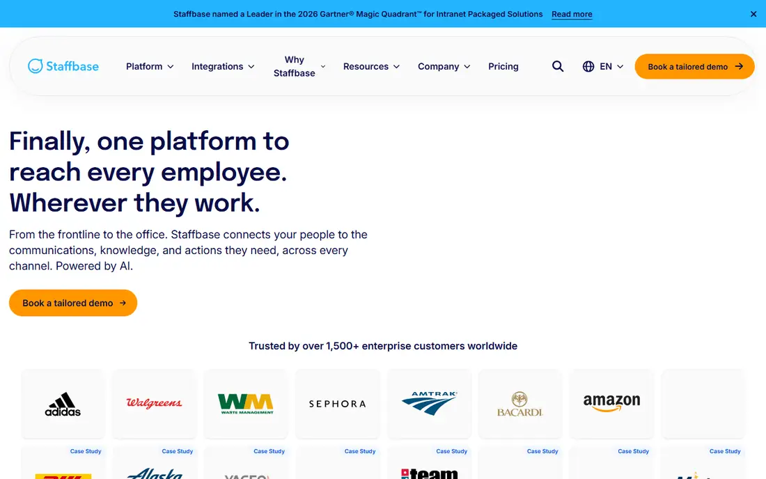 Staffbase Email homepage