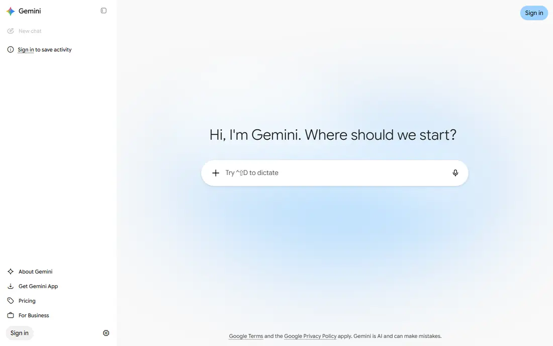 Gemini homepage