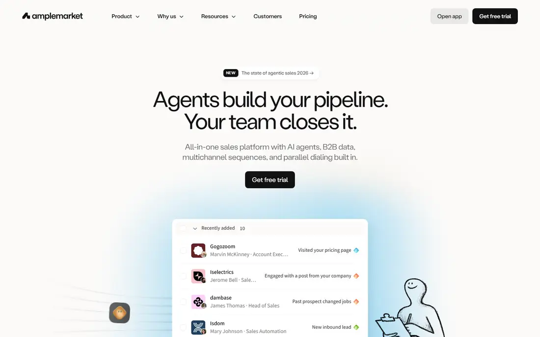 Amplemarket homepage