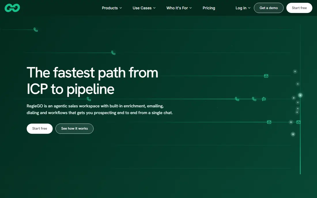 Regie.ai homepage
