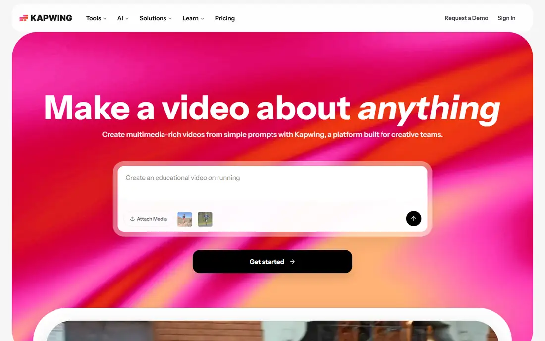 Kapwing homepage