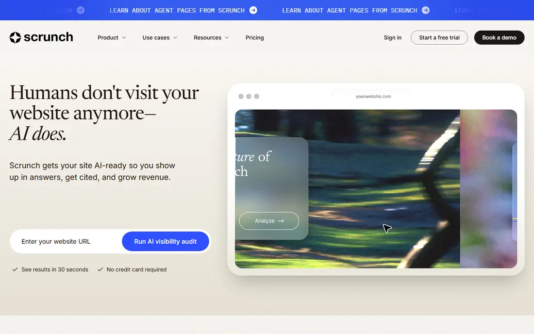 Scrunch homepage