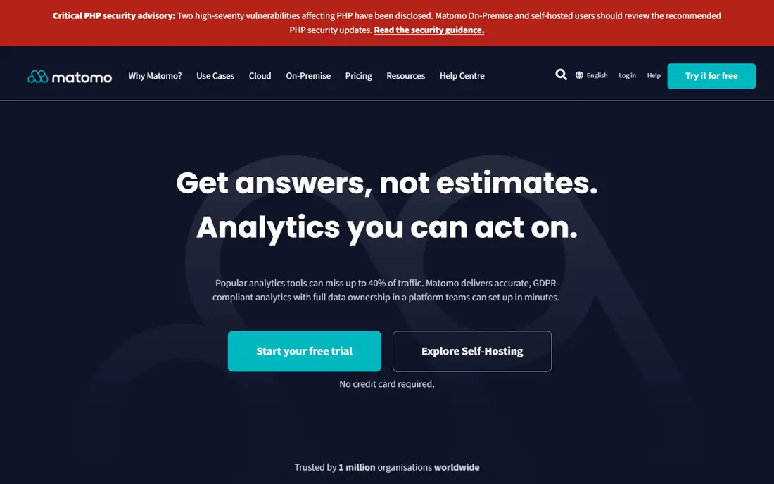 Matomo homepage