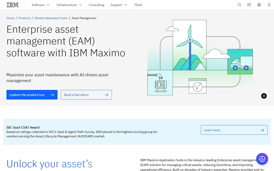 IBM Maximo homepage
