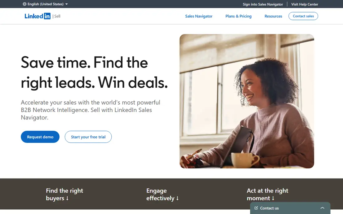LinkedIn Sales Navigator homepage
