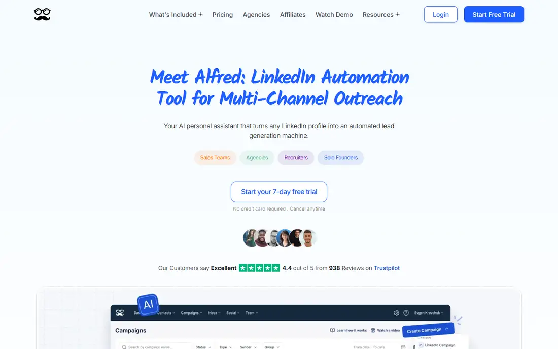Meet Alfred homepage