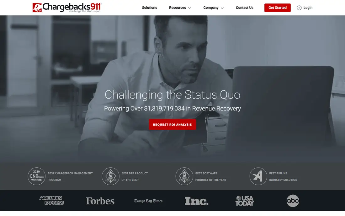 Chargebacks911 homepage
