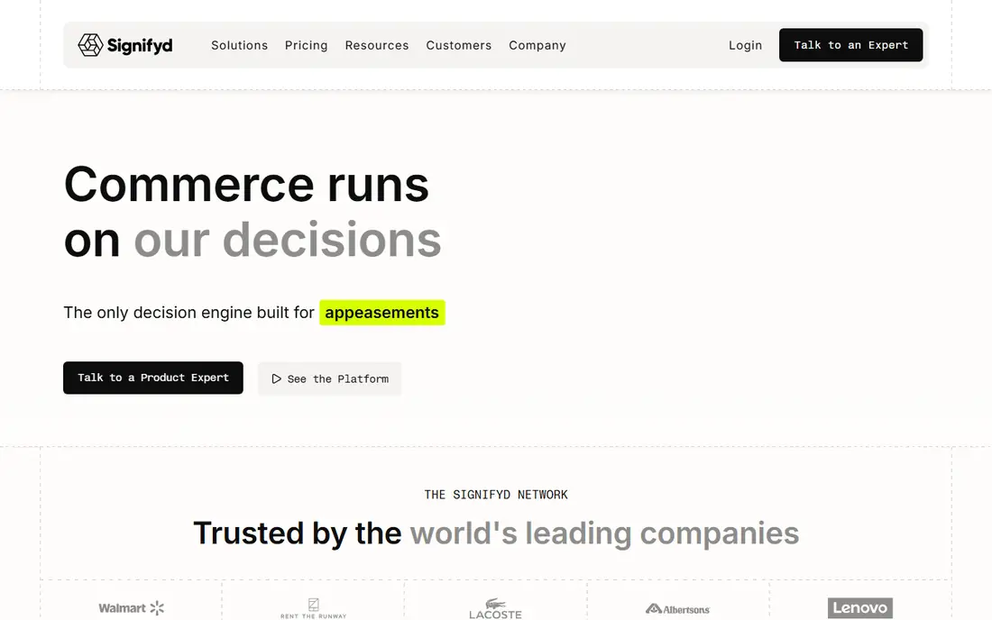 Signifyd homepage