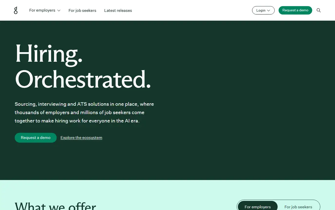 Greenhouse homepage