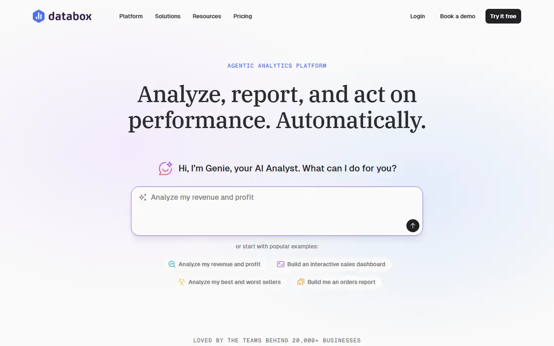 Databox homepage