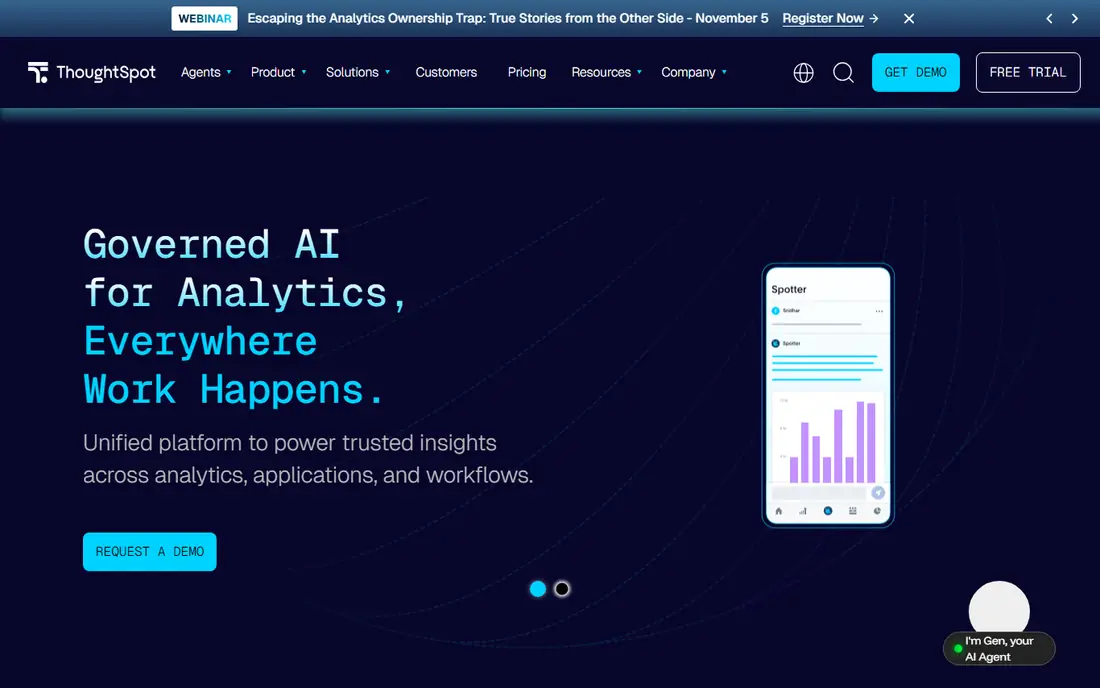 ThoughtSpot homepage